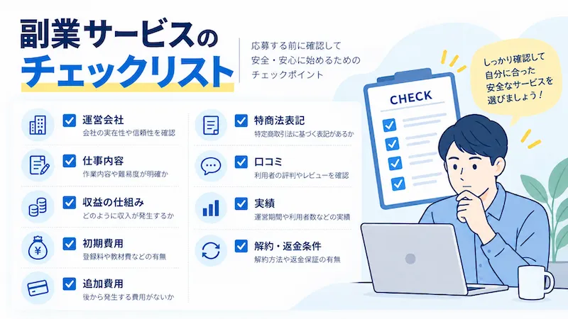 副業サービスを調べるときのチェックリスト